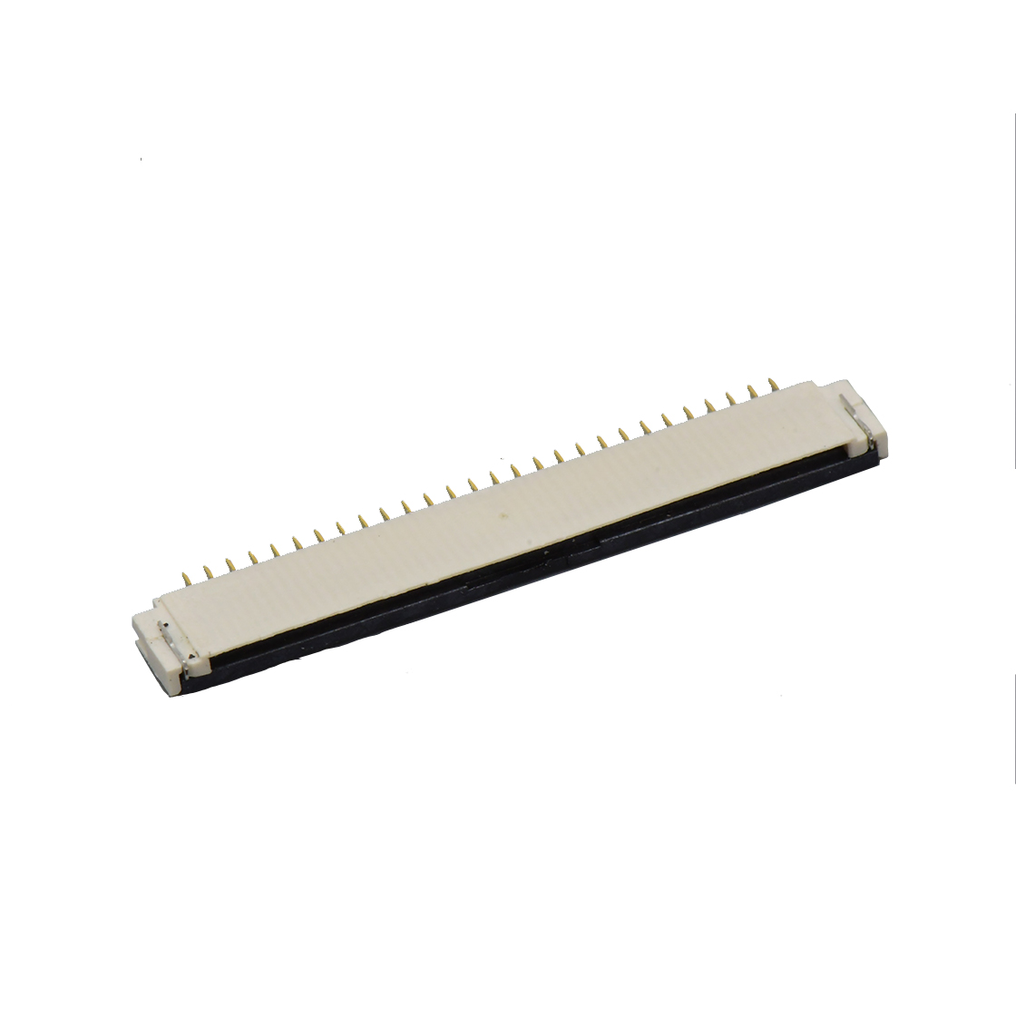 F1009 FPC FFC连接器Pitch 1.00mm 90°H2.00mm 前掀盖下接触带蝴蝶扣卧贴 FPC 28Pin本色 镀亮锡